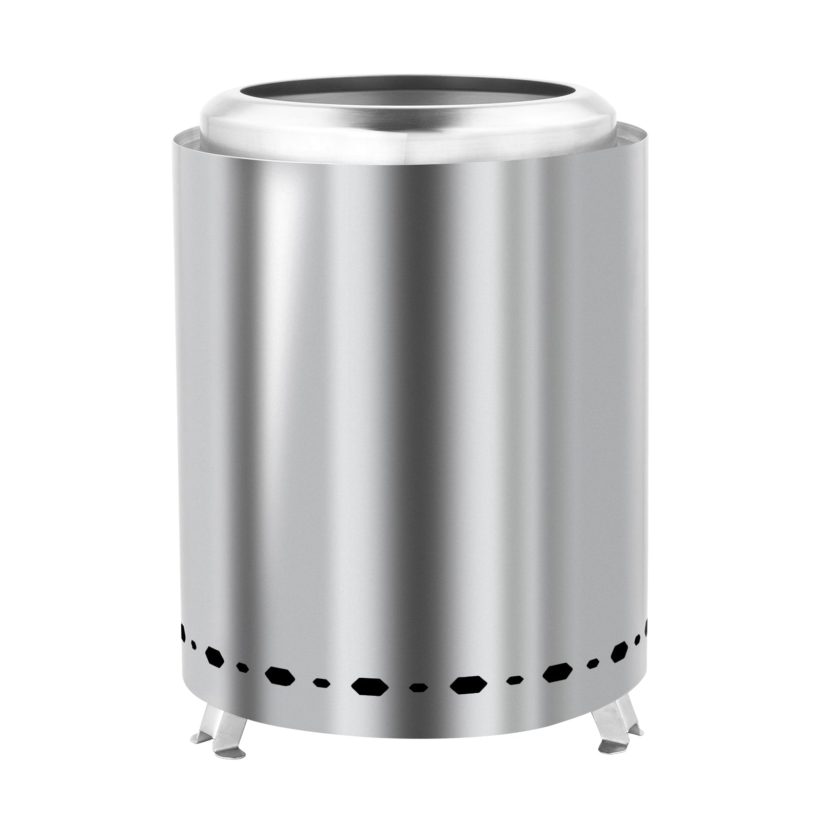 HAOYYE Smokeless Fire Pit Silver Stainless Steel Portable Mini Wood Burning Stove with Foldable Legs Travel Bag 360° Airflow for Outdoor Camping Patio Tabletop