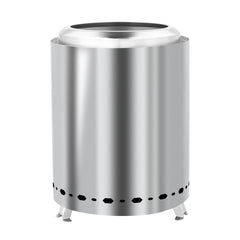 HAOYYE Smokeless Fire Pit Silver Stainless Steel Portable Mini Wood Burning Stove with Foldable Legs Travel Bag 360° Airflow for Outdoor Camping Patio Tabletop