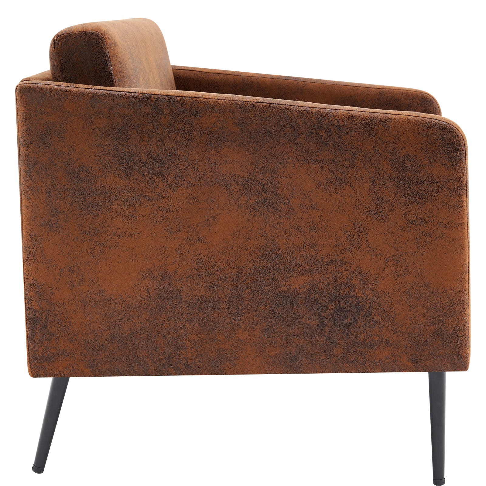 HAOYYE Hot Stamping Cloth Surrounding Chair With Pillow, 1.5 Seats Indoor Circle Accent Chair, Comfortable Plush Seating, Stylish Dark Brown Upholstery, Perfect for Living Room and Lounge