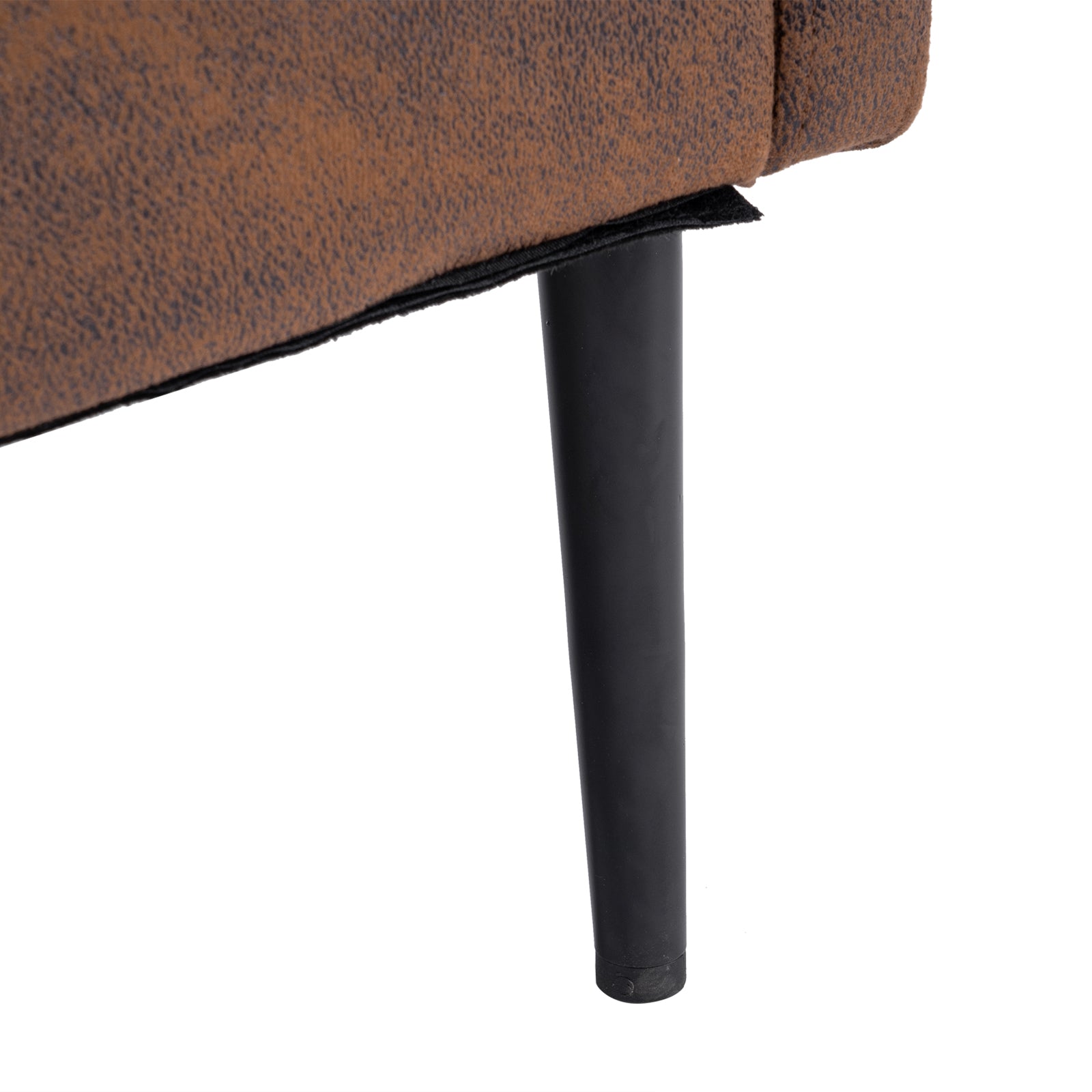 HAOYYE Hydrogen Bomb Indoor Chair with Iron Legs and Wooden Frame, Bronzing Cloth Upholstery in Soft Coffee Brown Flannel Fleece, Cozy and Warm Design for Home Decor, Luxury Comfortable Unique Premium Quality Decorative Chair, for Living Room or Bedroom