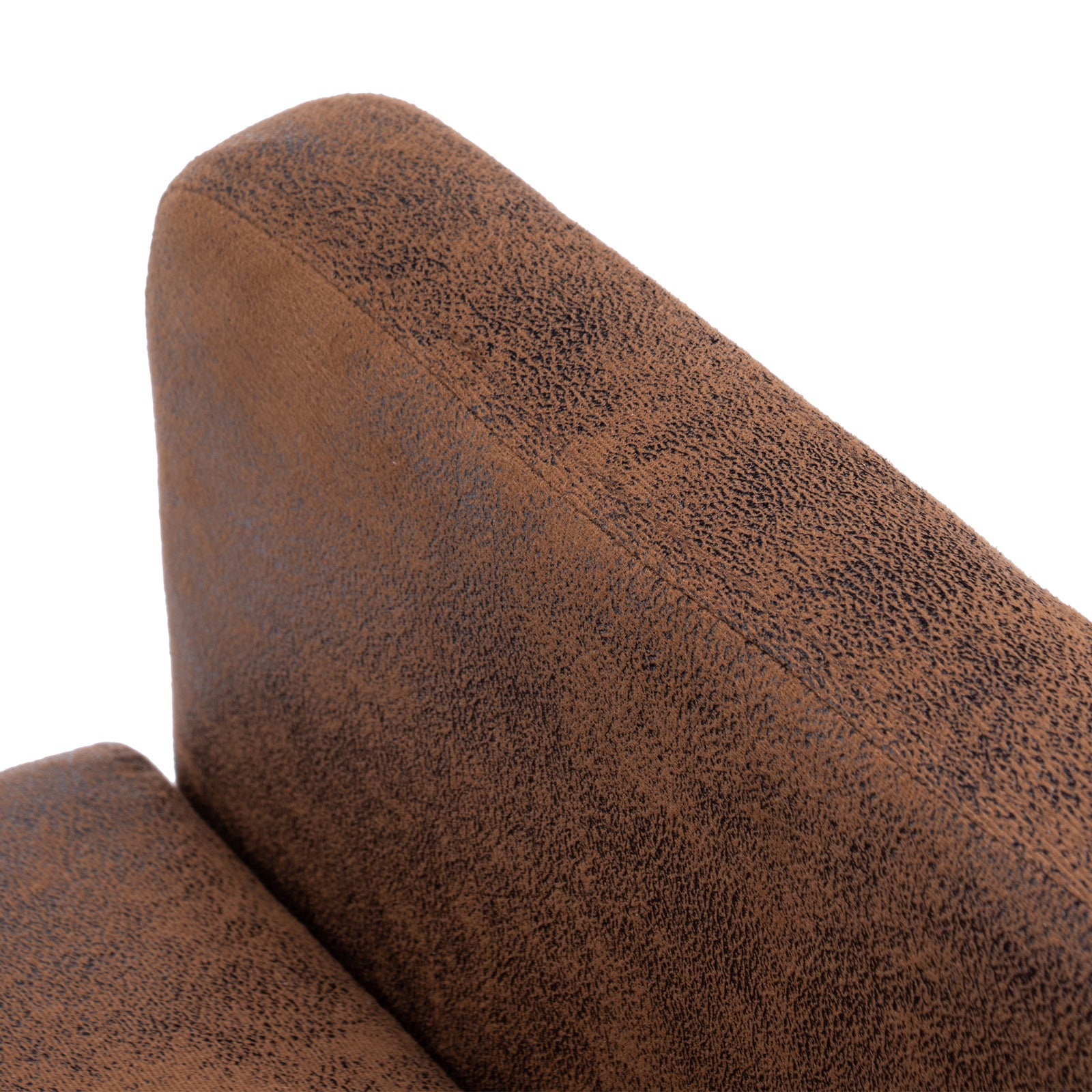 HAOYYE Hydrogen Bomb Indoor Chair with Iron Legs and Wooden Frame, Bronzing Cloth Upholstery in Soft Coffee Brown Flannel Fleece, Cozy and Warm Design for Home Decor, Luxury Comfortable Unique Premium Quality Decorative Chair, for Living Room or Bedroom
