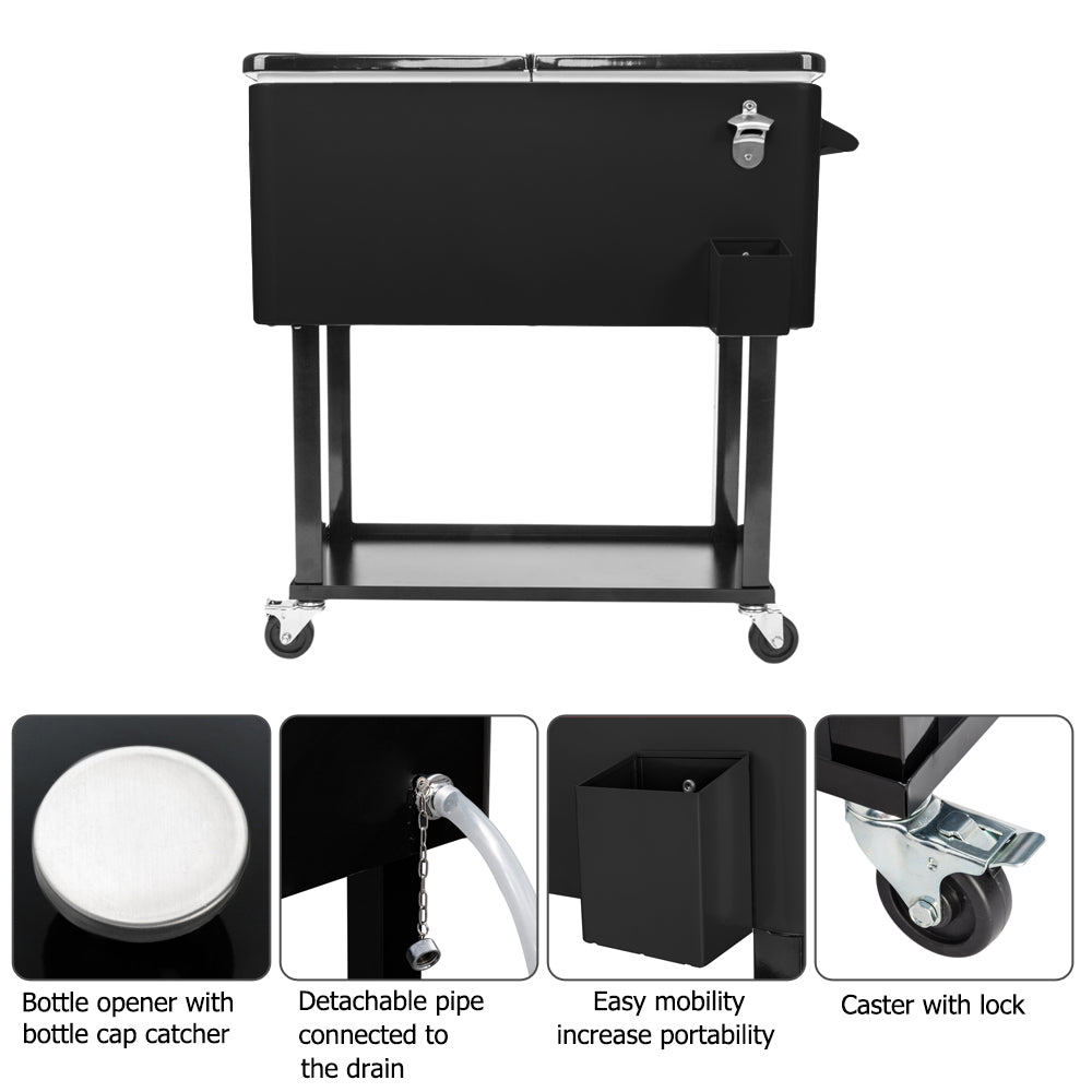 HAOYYE Box Freezer Incubator with Drain Pipe, Square Foot Tube, and Two Directional Wheels, Versatile Cooling and Heating Functions for Outdoor, Camping, and Storage, Durable and Eco-Friendly