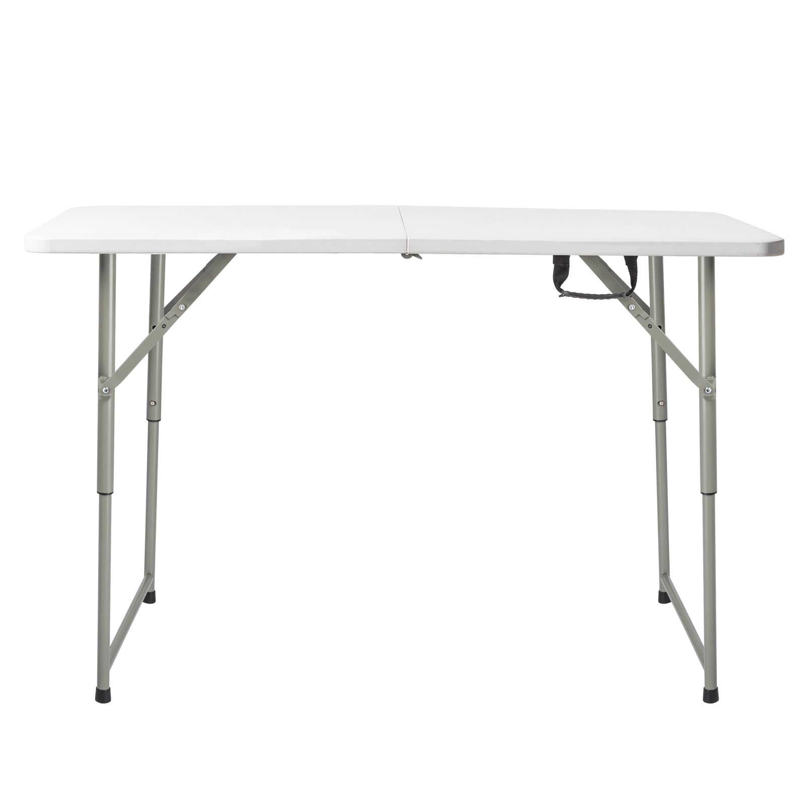 HAOYYE Foldable Adjustable Height Patio Table White Plastic Outdoor Indoor Utility Table Portable Heavy Duty Garden Dining Table for Backyard Picnic BBQ Camping Events