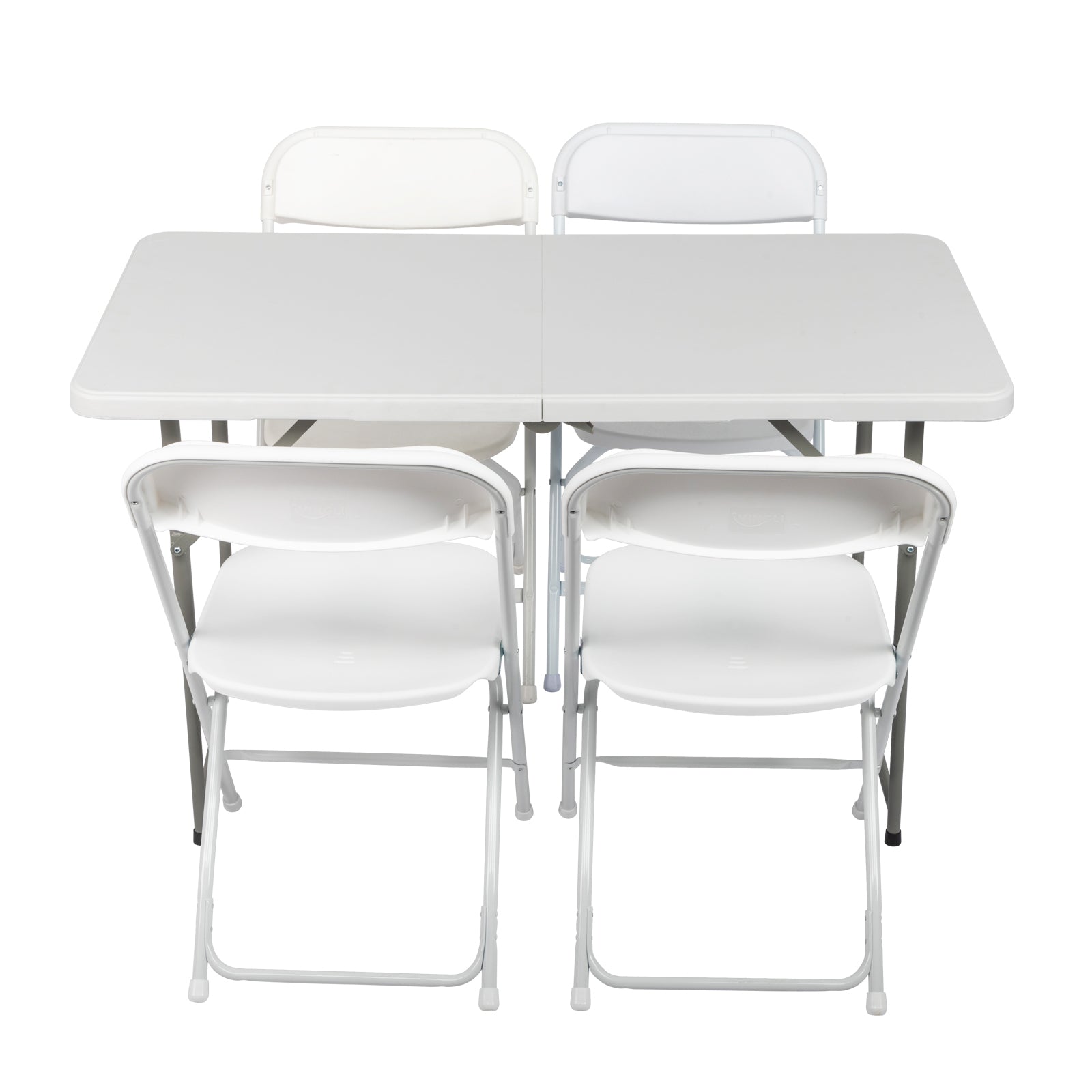 HAOYYE Foldable Adjustable Height Patio Table White Plastic Outdoor Indoor Utility Table Portable Heavy Duty Garden Dining Table for Backyard Picnic BBQ Camping Events