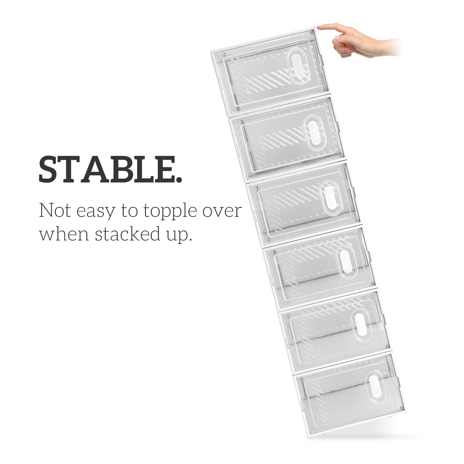 HAOYYE Clear Plastic Stackable Shoe Storage Boxes Pack of 18 White Durable Design Sturdy Multifunctional Organizer Modern Home Storage Solution Practical Space-Saving Organizer for Closet and Living Room