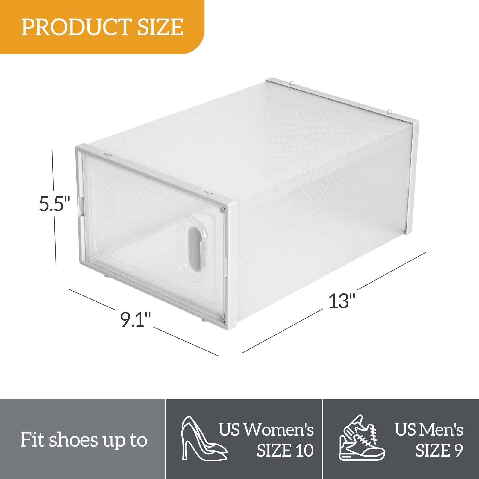 HAOYYE Clear Plastic Stackable Shoe Storage Boxes Pack of 18 White Durable Design Sturdy Multifunctional Organizer Modern Home Storage Solution Practical Space-Saving Organizer for Closet and Living Room