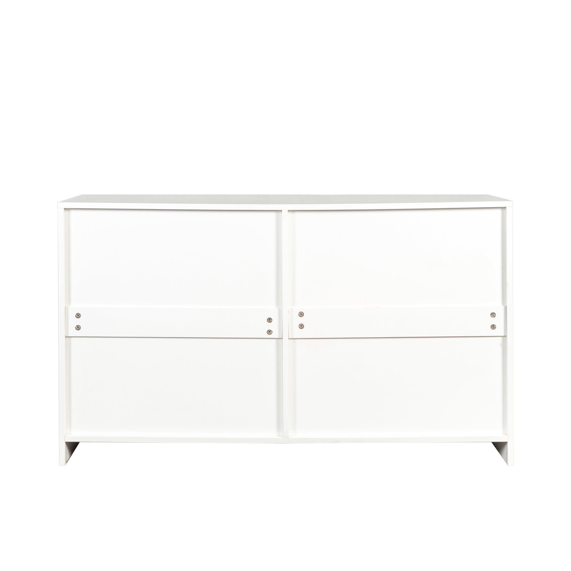 HAOYYE 6 Drawer Double Dresser for Bedroom, Wide Storage Cabinet for Living Room Entryway, White Modern Organizer Chest