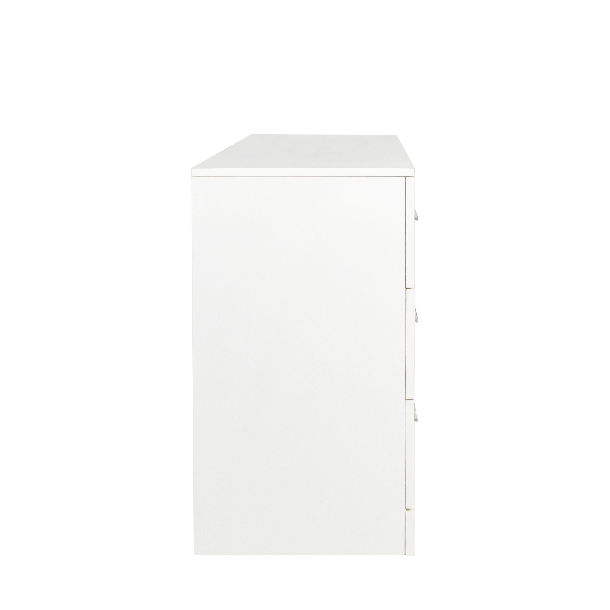 HAOYYE 6 Drawer Double Dresser for Bedroom, Wide Storage Cabinet for Living Room Entryway, White Modern Organizer Chest
