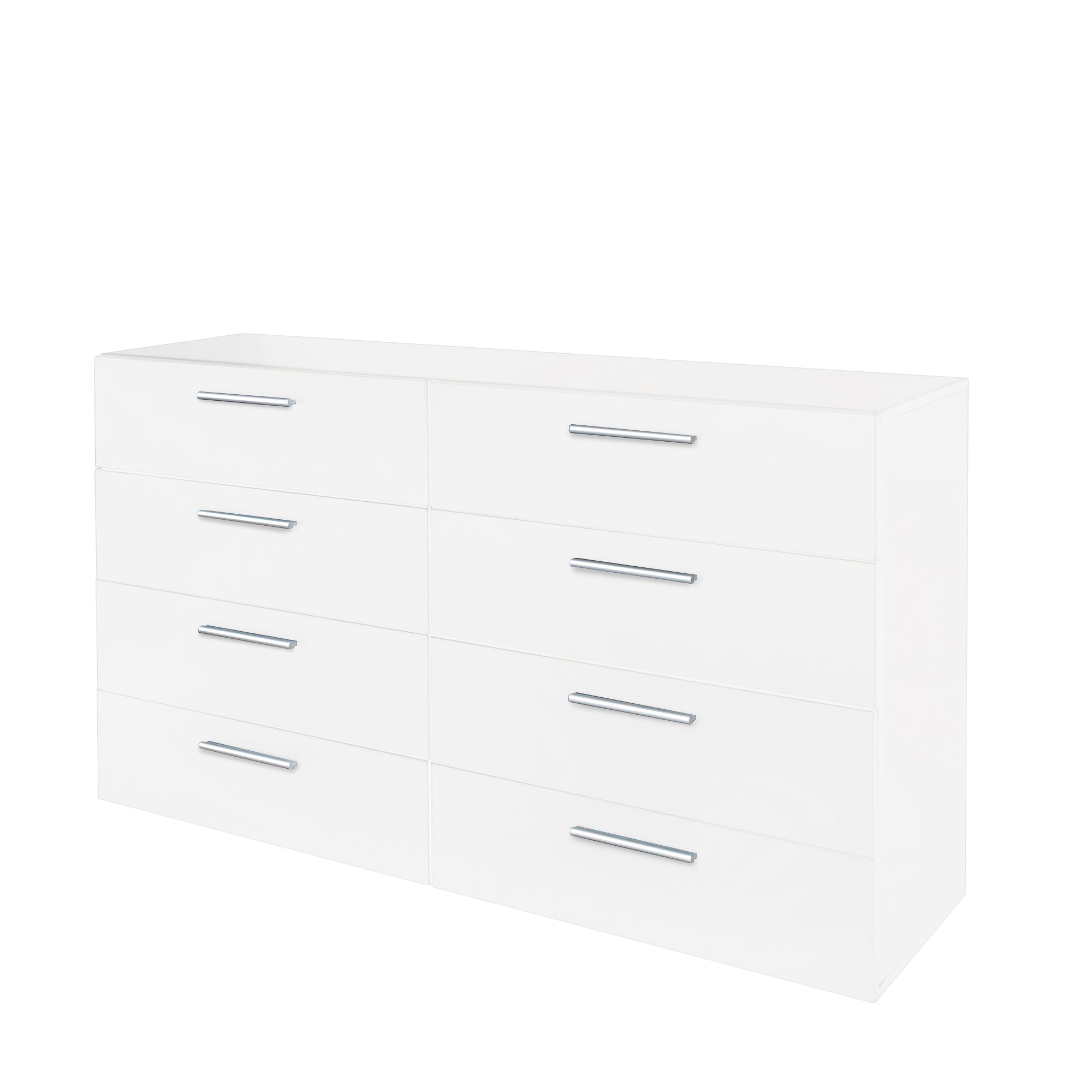 HAOYYE 8-Drawer Double Dresser, White Wide Storage Cabinet for Bedroom, Living Room, Entryway, Modern Storage Solution with Spacious Drawers, Multi-Functional Organization for Home, Easy Assembly, Durable Design