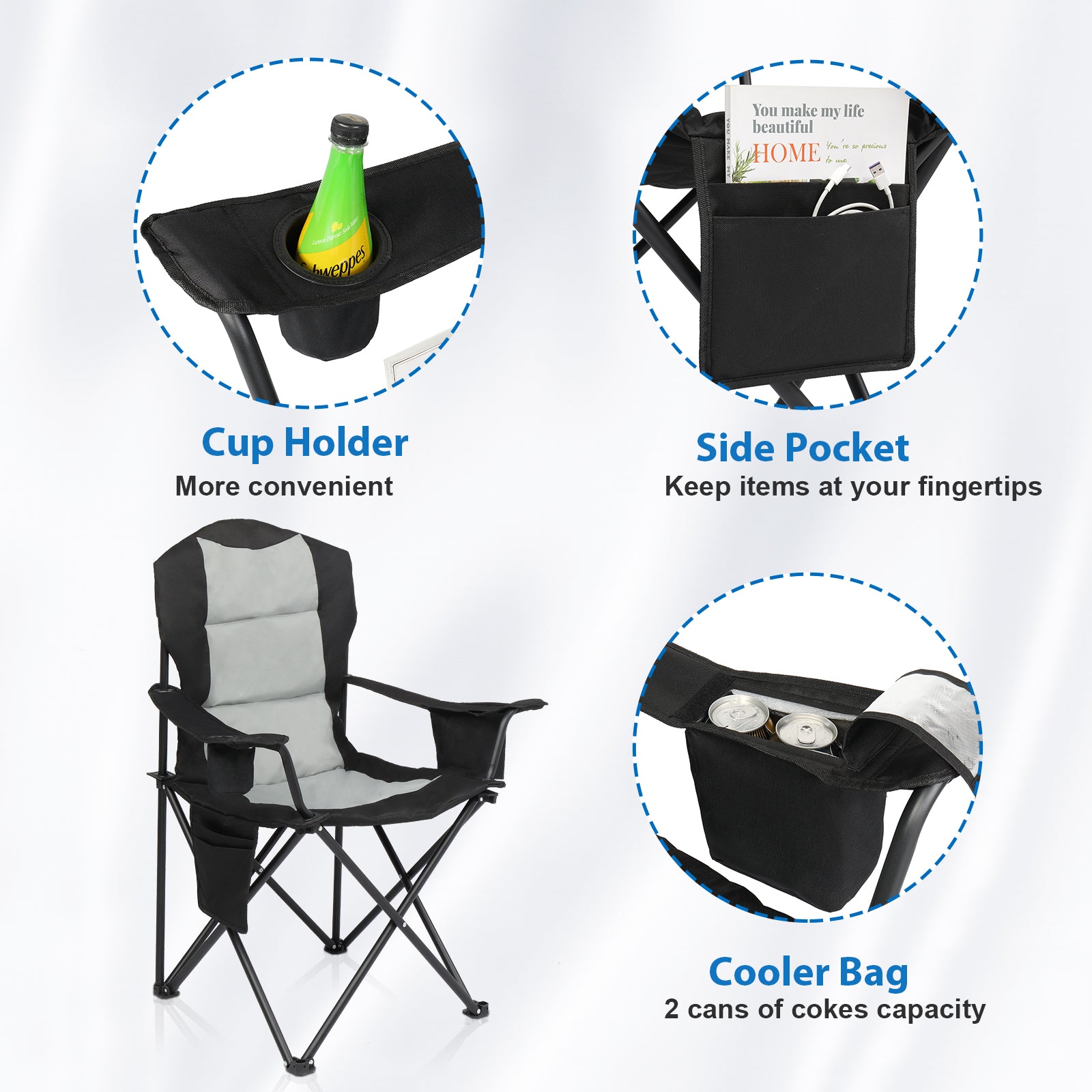 Haoyye Camping Chair Fishing Chair, Folding Chair with Iron Frame and Oxford Cloth, Lightweight and Durable,  Perfect for Outdoor, Camping, Fishing, and Beach Relaxation