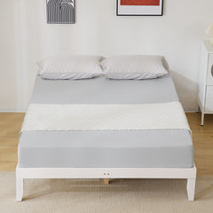 Haoyye Basic Painted Pine Wood Bed Frame, White – Full Single Wooden Bed With Sturdy Construction And Minimalist Design, Eco-Friendly, Easy To Assemble For Modern Bedrooms