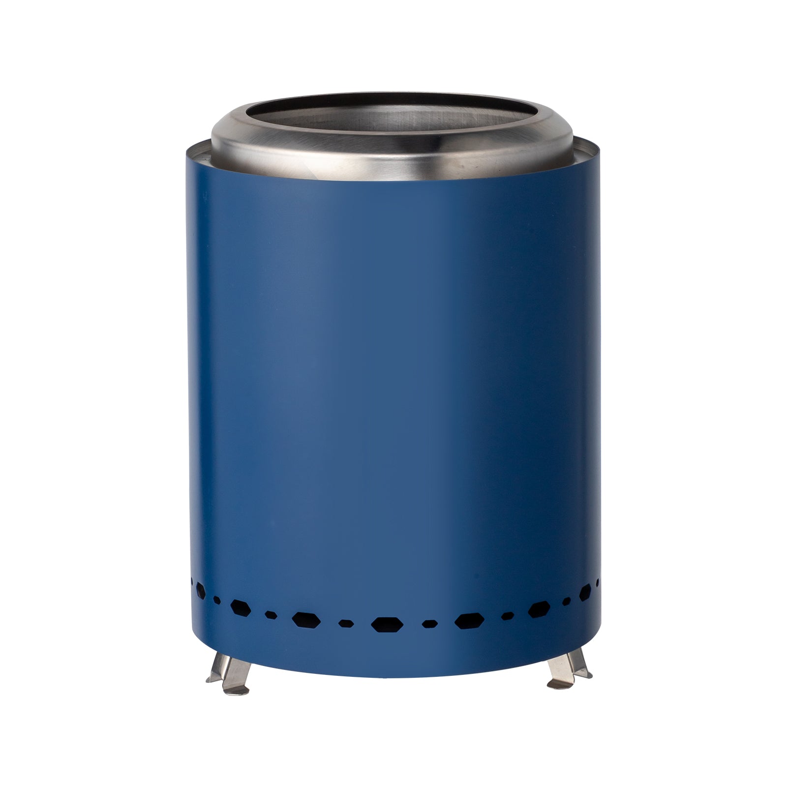 HAOYYE Smokeless Fire Pit Blue Stainless Steel Portable Mini Wood Burning Stove with Foldable Legs Travel Bag 360° Airflow for Outdoor Camping Patio Tabletop
