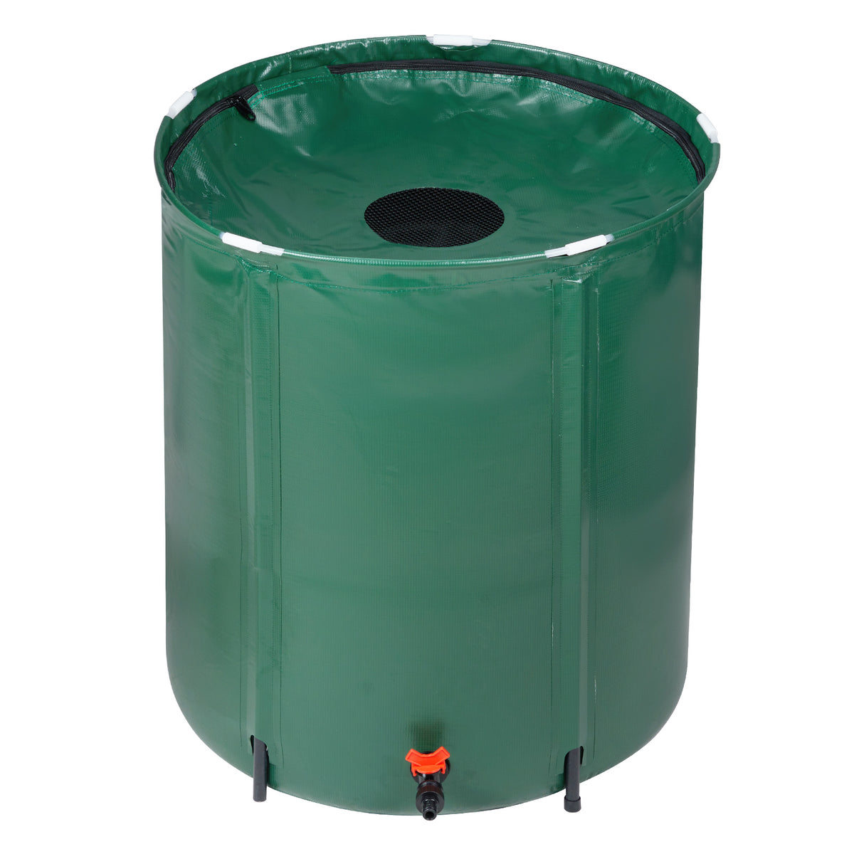HAOYYE Green 50 Gallon Folding Rain Barrel Water Collector with Durable PVC Mesh and Support Rods, Mold and Mildew Resistant, Easy to Carry and Store, Ideal for Gardens, Planter Beds, Indoor Plants, and Outdoor Watering