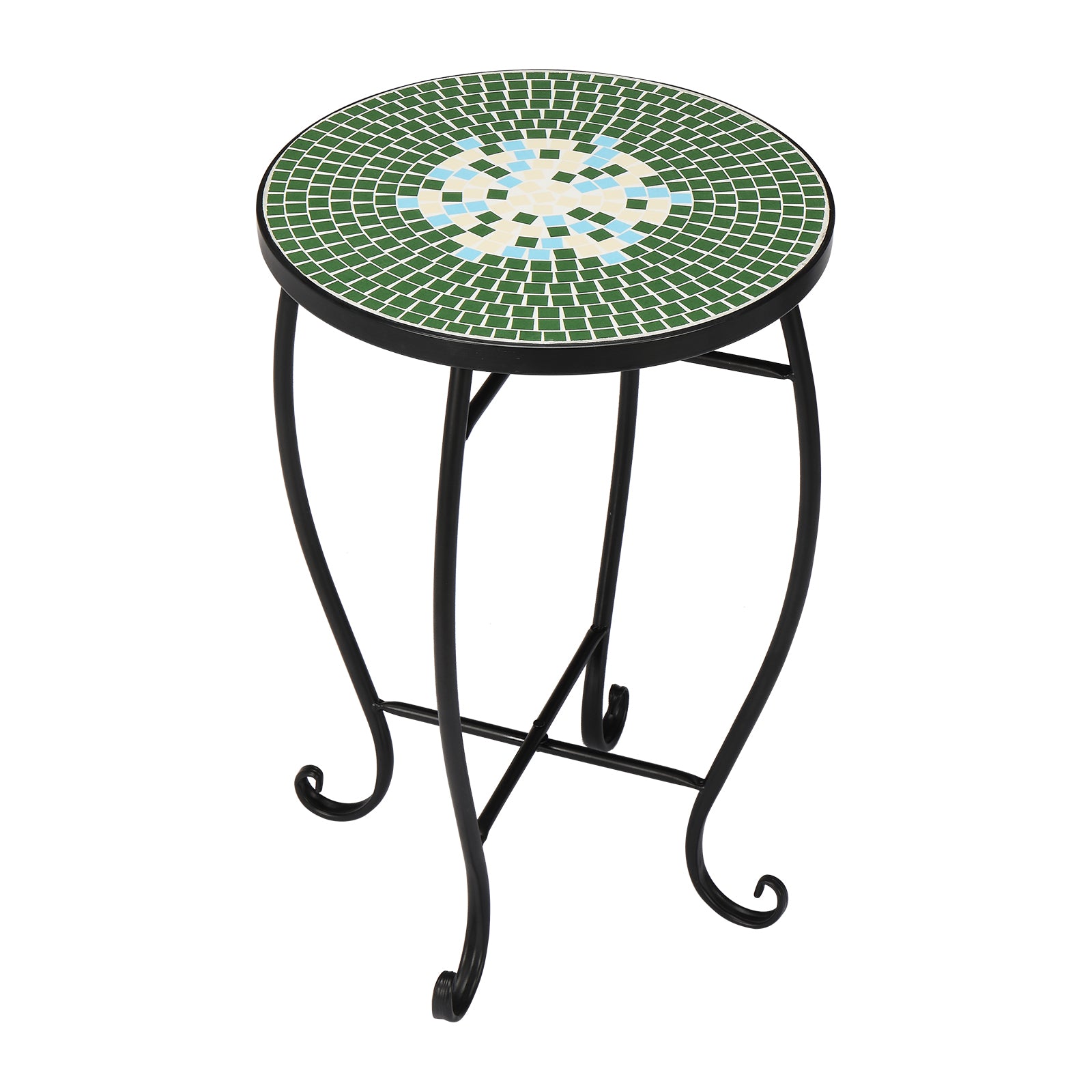 Haoyye Mosaic Round Bistro Table, Decorative Outdoor Patio Table For Balcony, Garden, Terrace, Or Poolside, Stylish And Durable
