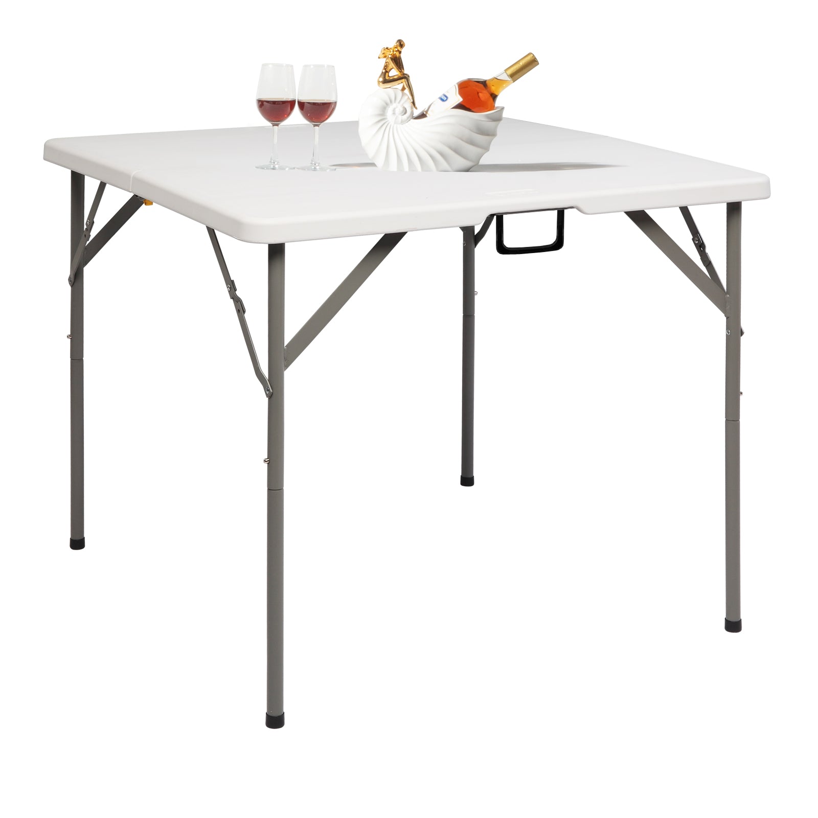 HAOYYE Foldable Blow Molded Square Table, Lightweight & Durable Design, Easy to Store & Transport for Indoor & Outdoor Use