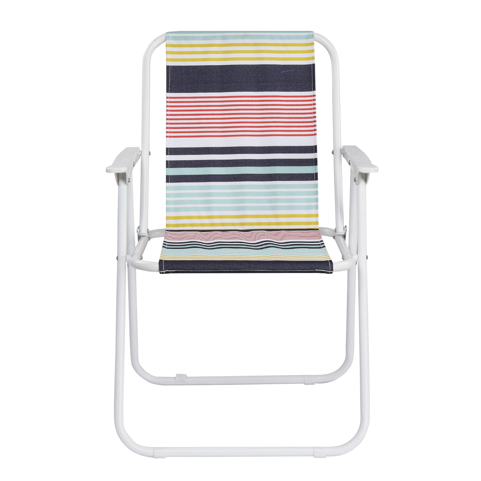 HAOYYE Folding Beach Chair, Lightweight High Back Portable Chair with Hard Armrests, Colorful Stripes, Ideal for Camping, Lawn, and Outdoor Activities