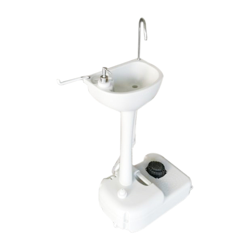 HAOYYE Portable Removable Outdoor Wash Basin, Lightweight Foot-Pump Operated Sink with Soap Dispenser, Towel Rack, and Wheels for Easy Mobility, Perfect for Outdoor Use, Camping, or Backyard Activities
