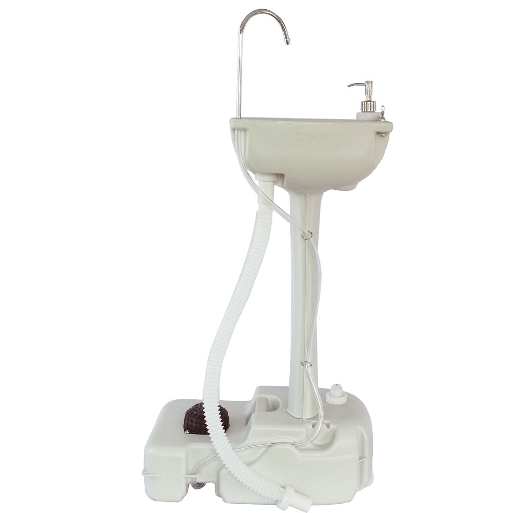 HAOYYE Portable Removable Outdoor Wash Basin, Lightweight Foot-Pump Operated Sink with Soap Dispenser, Towel Rack, and Wheels for Easy Mobility, Perfect for Outdoor Use, Camping, or Backyard Activities