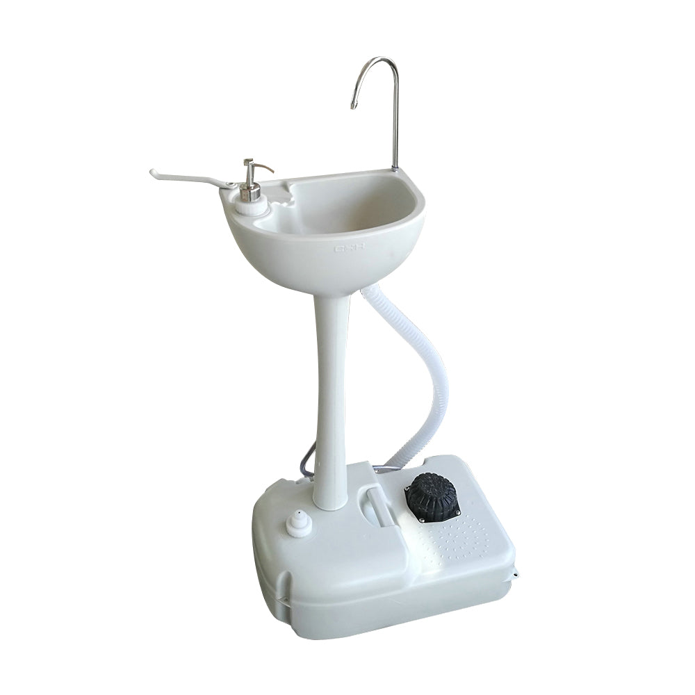 HAOYYE Portable Removable Outdoor Wash Basin, Lightweight Foot-Pump Operated Sink with Soap Dispenser, Towel Rack, and Wheels for Easy Mobility, Perfect for Outdoor Use, Camping, or Backyard Activities