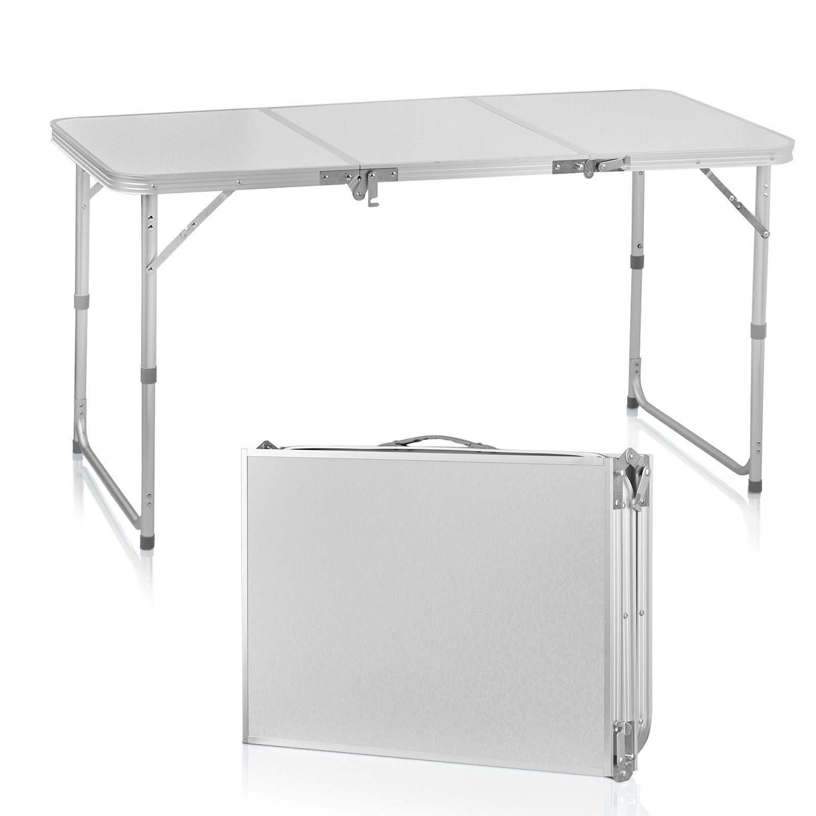 HAOYYE 4ft Camping Folding Table, Aluminum Portable Picnic Table with Adjustable Height, 3 Fold Lightweight Outdoor Table for Indoor Travel Beach and Party soft cozy warm flannel fleece home decor