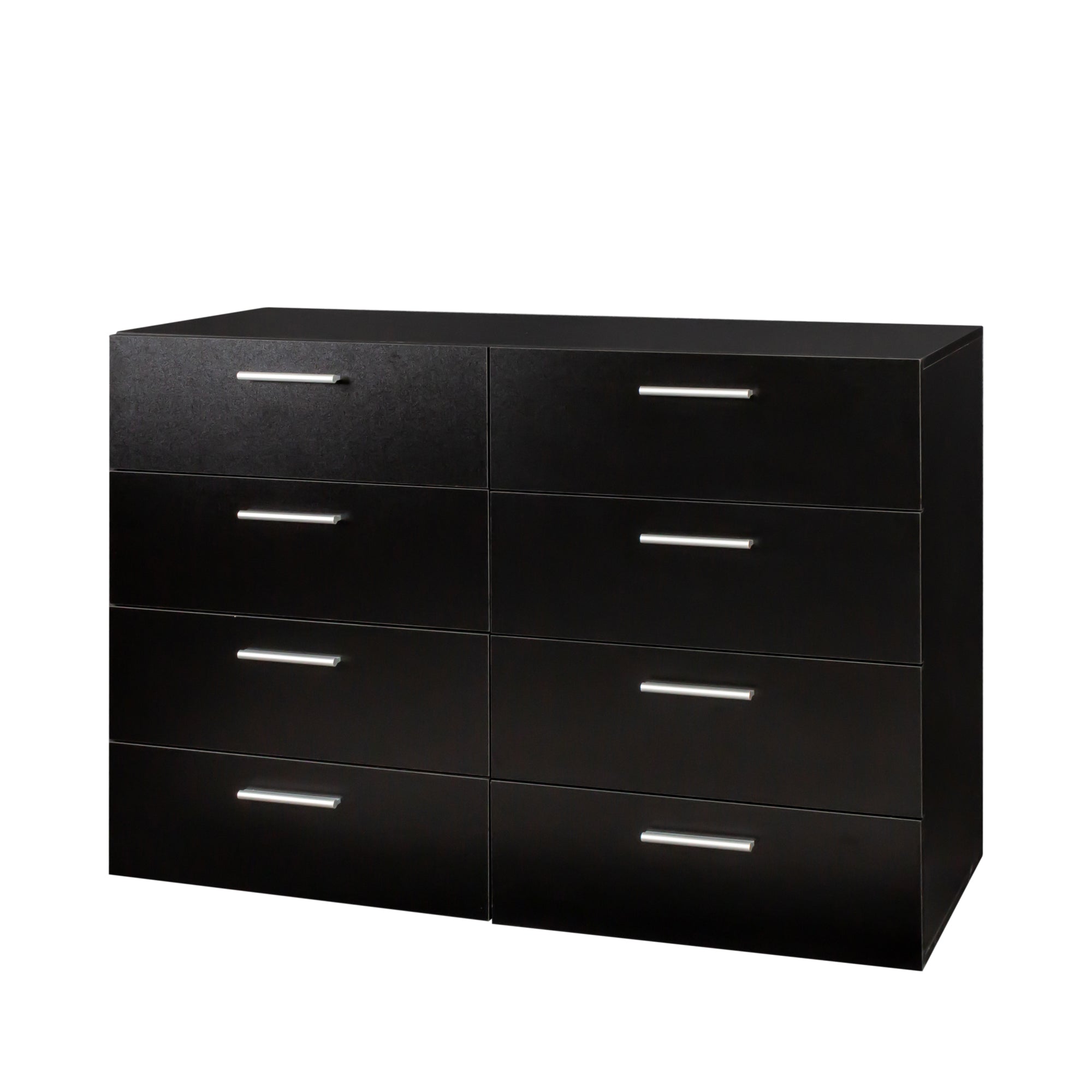 HAOYYE 8 Drawer Double Dresser for Bedroom & Living Room, Wide Storage Cabinet with Spacious Drawers for Home Entryway, Modern Black Design, Durable & Stylish, Multi-Purpose Furniture for Organizing Clothes & Accessories