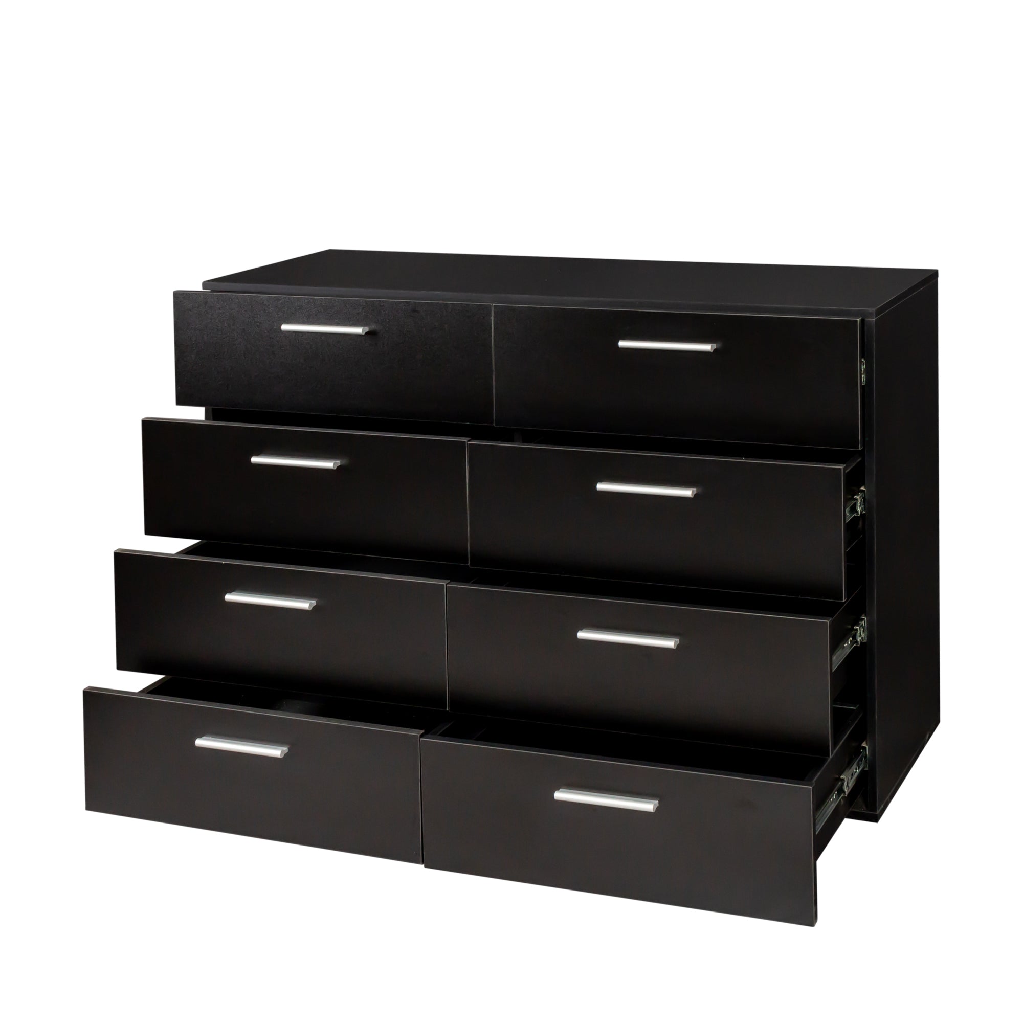 HAOYYE 8 Drawer Double Dresser for Bedroom & Living Room, Wide Storage Cabinet with Spacious Drawers for Home Entryway, Modern Black Design, Durable & Stylish, Multi-Purpose Furniture for Organizing Clothes & Accessories