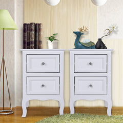 Haoyye Country Style Two-Tier Night Tables Set, Featuring 2 Large White Wooden Nightstands With Generous Storage, Ideal For Bedrooms And Living Rooms, Combining Rustic Charm And Modern Elegance For Home Decor