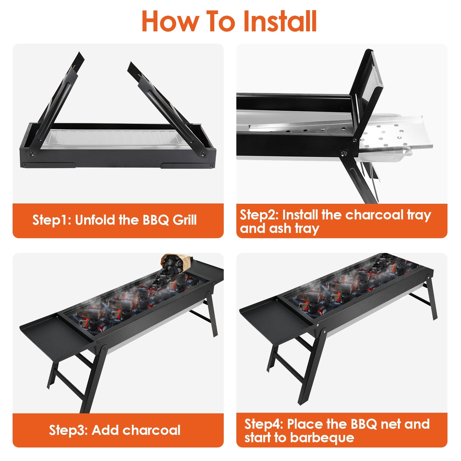 HAOYYE Portable BBQ Griddle Foldable Kabob Barbecue Grill for Outdoor Hibachi Lamb Skewers Camping Garden Backyard Party Picnic Travel Easy Setup Lightweight and Durable