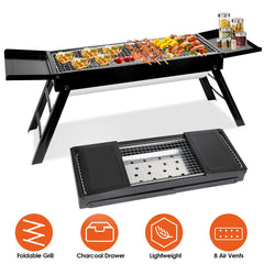 HAOYYE Portable BBQ Griddle Foldable Kabob Barbecue Grill for Outdoor Hibachi Lamb Skewers Camping Garden Backyard Party Picnic Travel Easy Setup Lightweight and Durable