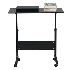 HAOYYE Black Side Table, Removable P2 Chipboard & Steel Construction, Sturdy Durable Design, Multifunctional Home Organizer, Space-Saving Storage Solution, Practical Stylish Table For Living Room Or Office, Modern Adjustable Height Accent Table