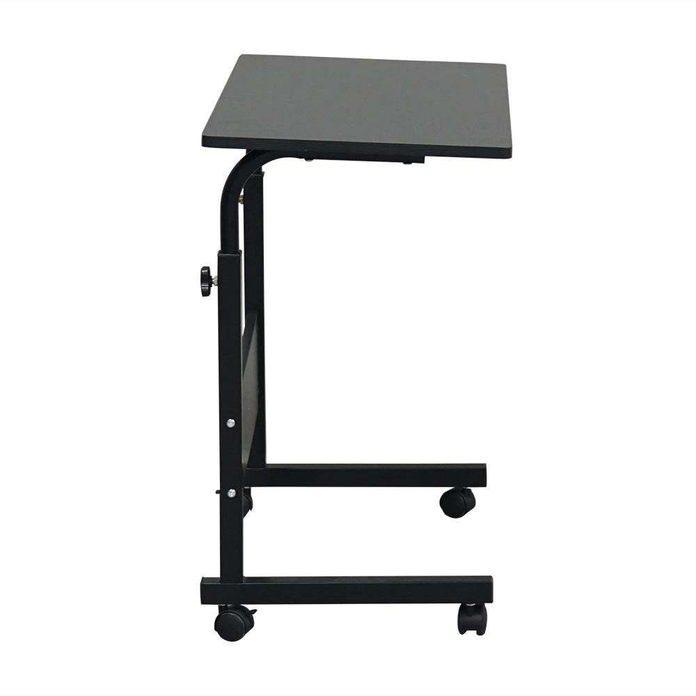 HAOYYE Black Side Table, Removable P2 Chipboard & Steel Construction, Sturdy Durable Design, Multifunctional Home Organizer, Space-Saving Storage Solution, Practical Stylish Table For Living Room Or Office, Modern Adjustable Height Accent Table