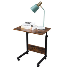 HAOYYE Rolling And Height-Adjustable P2 15MM Chipboard And Steel Side Table, Sturdy And Durable Design, Multifunctional Home Organizer With Baffle, Modern Space-Saving Storage Solution For Living Room And Office, Practical And Stylish Furniture Accessory