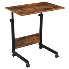 HAOYYE Rolling And Height-Adjustable P2 15MM Chipboard And Steel Side Table, Sturdy And Durable Design, Multifunctional Home Organizer With Baffle, Modern Space-Saving Storage Solution For Living Room And Office, Practical And Stylish Furniture Accessory