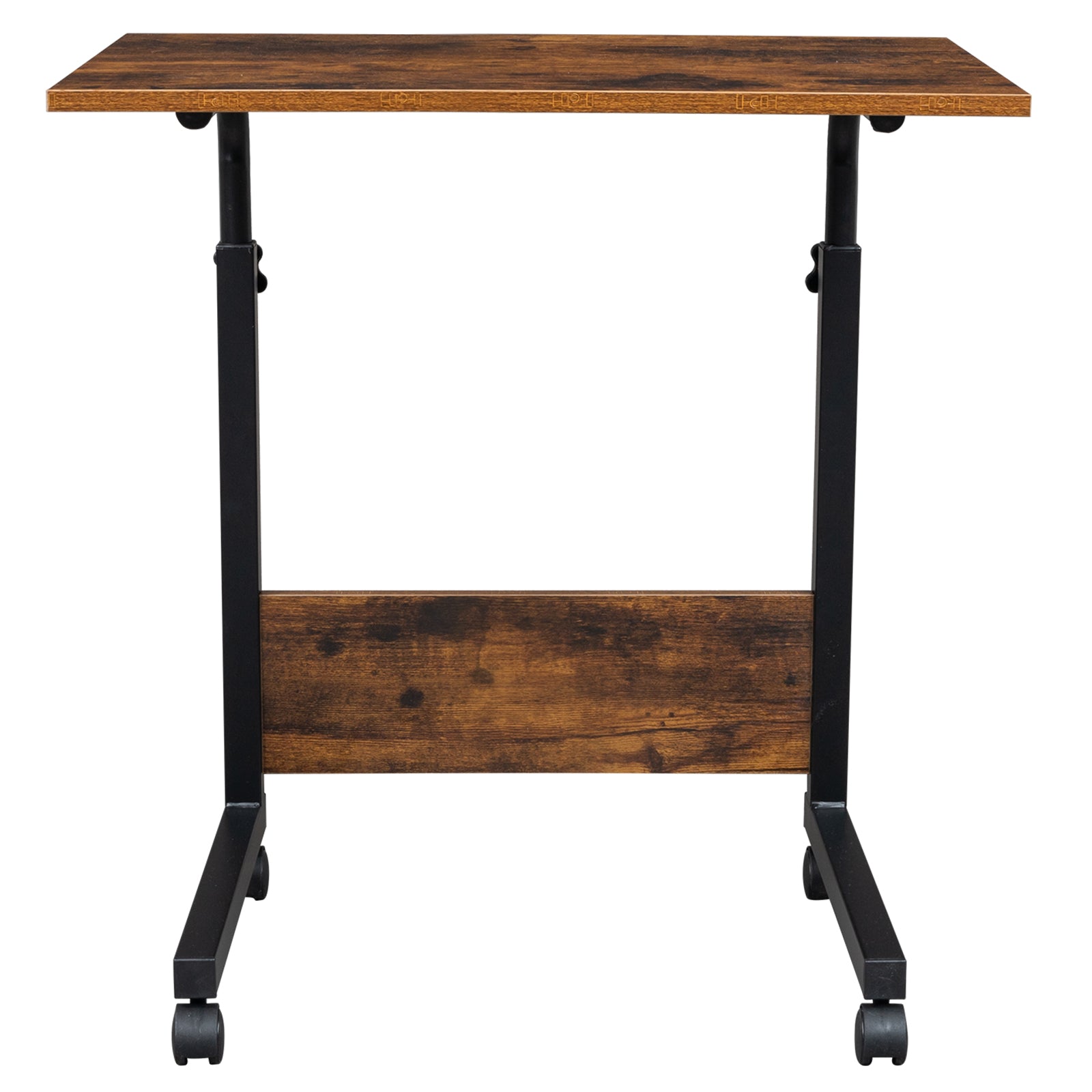 HAOYYE Rolling And Height-Adjustable P2 15MM Chipboard And Steel Side Table, Sturdy And Durable Design, Multifunctional Home Organizer With Baffle, Modern Space-Saving Storage Solution For Living Room And Office, Practical And Stylish Furniture Accessory