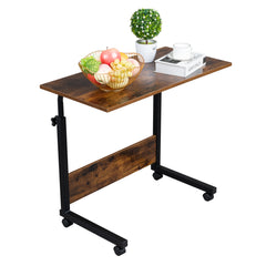 HAOYYE Rolling & Height adjustable P2 15MM Chipboard & Steel Side Table with Baffle Sturdy Design Durable Multifunctional Modern Home Organizer Storage Solution Practical Stylish