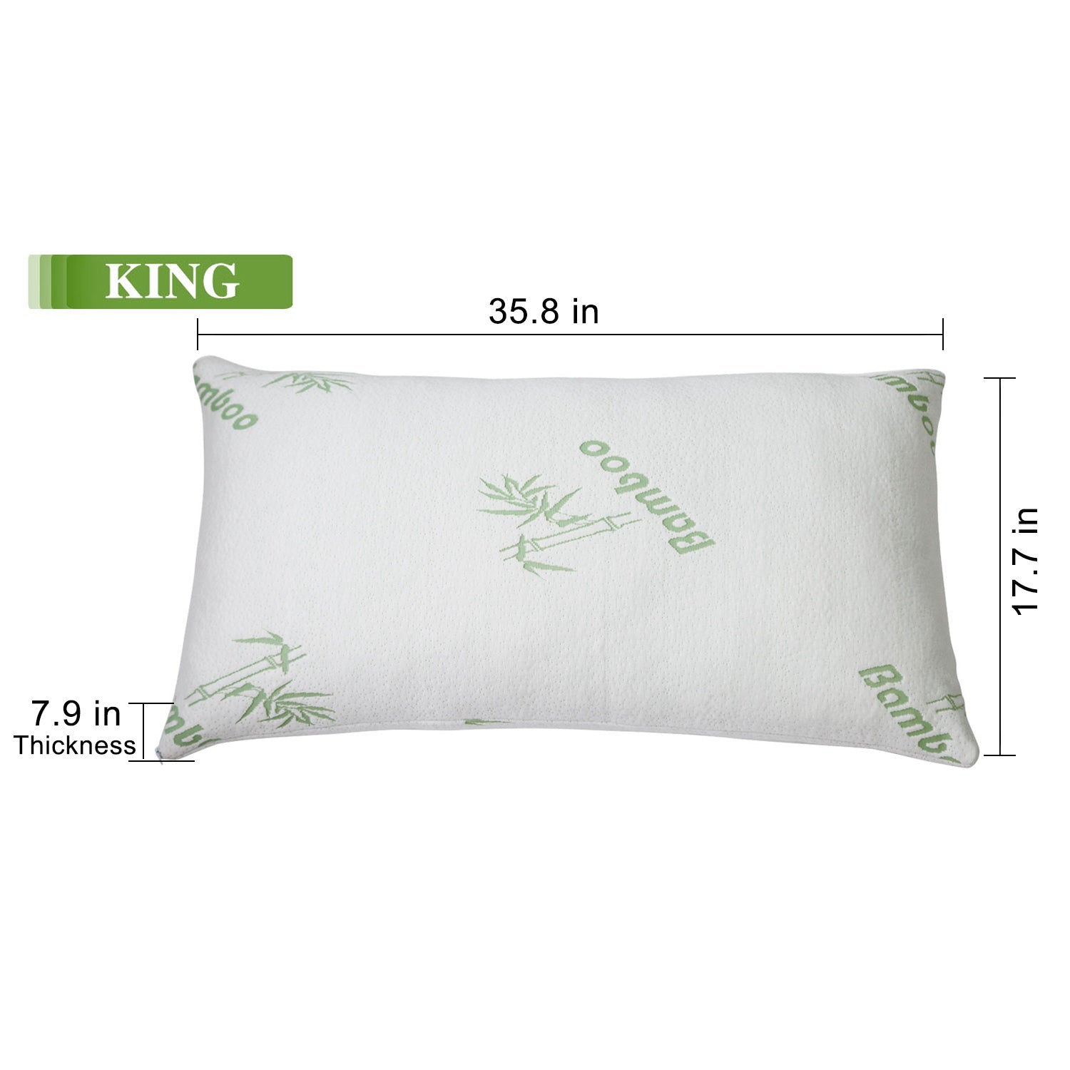 HAOYYE 2-Pack Bamboo Memory Foam Pillows, Hypoallergenic Bed Pillows for Head and Neck Support, Shredded Pillow with Washable Cover, Queen Size, Soft and Comfortable for Restful Sleep, Luxury Home Bedding Accessory