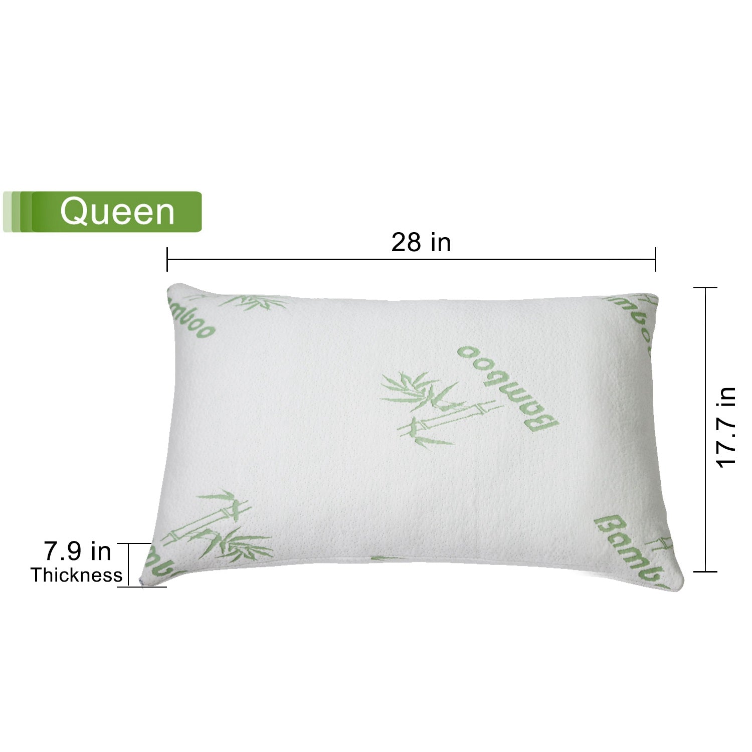 HAOYYE Set of 2 Bamboo Memory Foam Pillows, Hypoallergenic Bed Pillows for Head and Neck Support, Shredded Pillow Design with Washable Cover, Soft and Cozy for Luxurious Bedroom Comfort