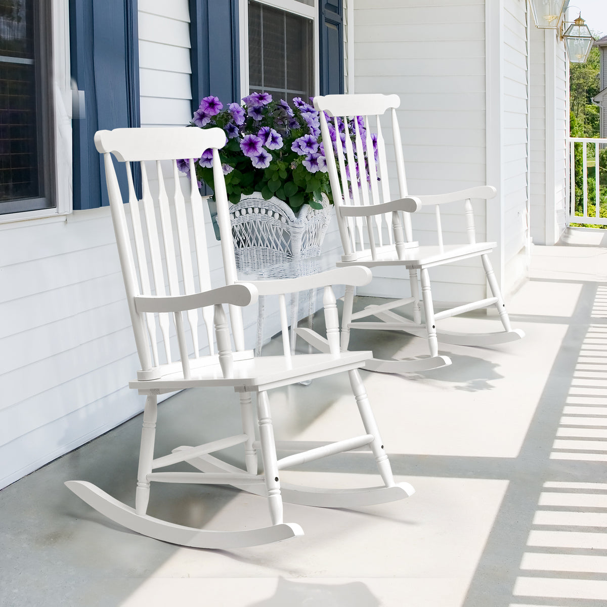 HAOYYE Patio Rocking Chair Solid Wood, Outdoor Porch Rocker Chair with Sturdy Wooden Frame, Comfortable Indoor Wooden Rocking Chair for Garden, Backyard, or Balcony, Elegant Brown Design for Relaxation and Style