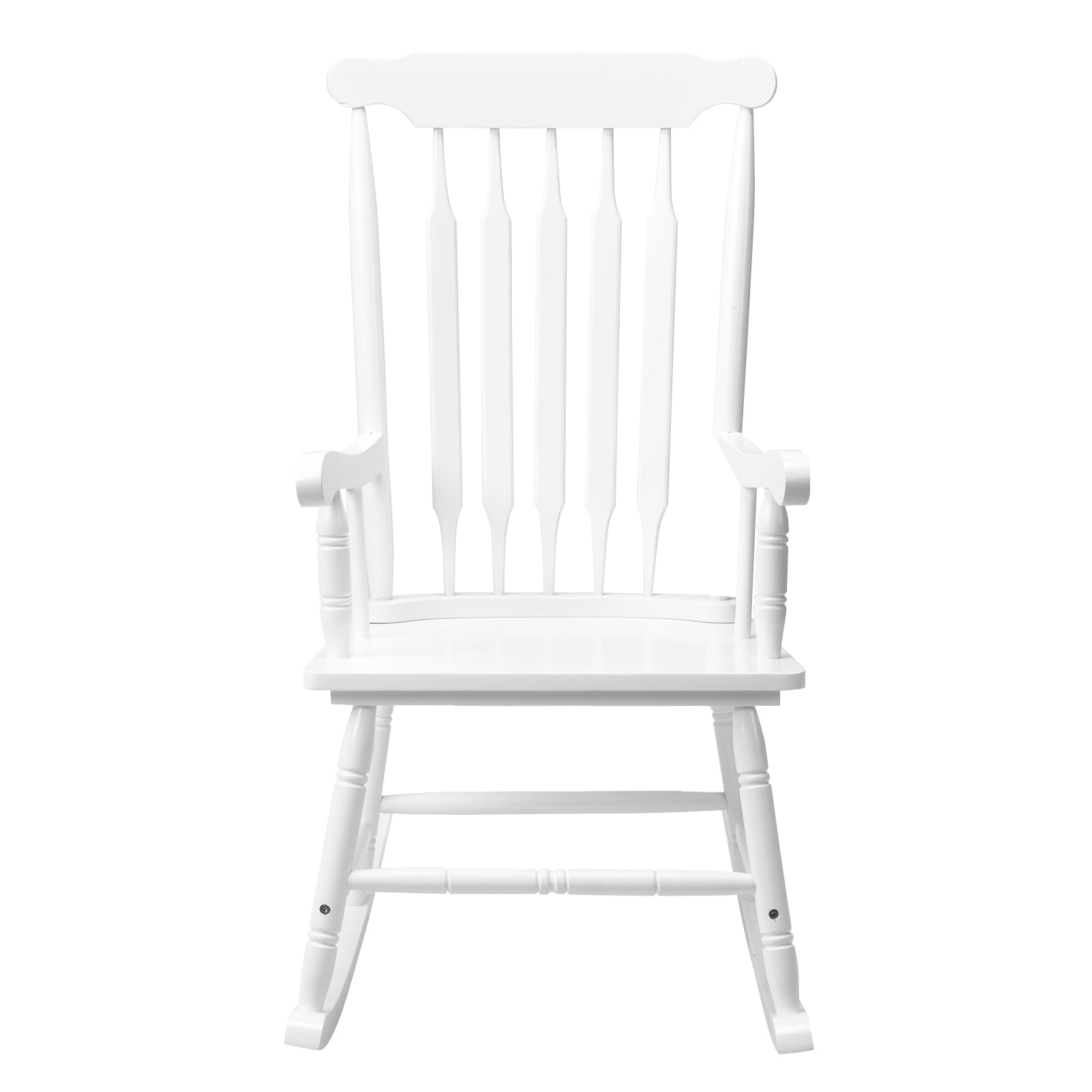 HAOYYE Patio Rocking Chair Solid Wood, Outdoor Porch Rocker Chair with Sturdy Wooden Frame, Comfortable Indoor Wooden Rocking Chair for Garden, Backyard, or Balcony, Elegant Brown Design for Relaxation and Style