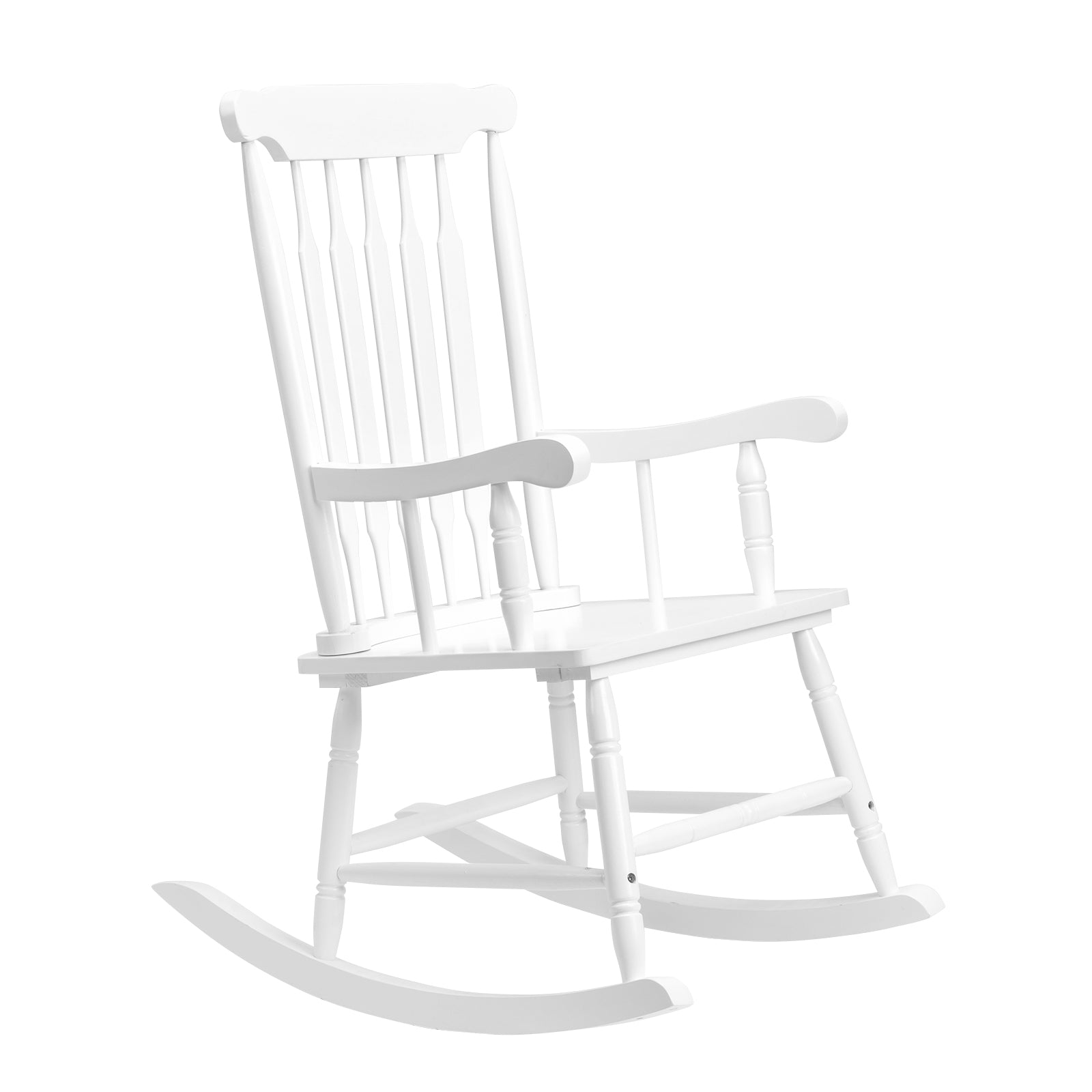 HAOYYE Patio Rocking Chair Solid Wood, Outdoor Porch Rocker Chair with Sturdy Wooden Frame, Comfortable Indoor Wooden Rocking Chair for Garden, Backyard, or Balcony, Elegant Brown Design for Relaxation and Style