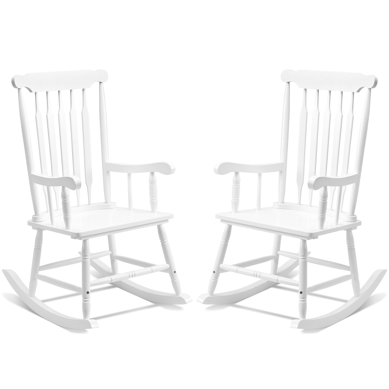 HAOYYE Patio Rocking Chair Solid Wood, Outdoor Porch Rocker Chair with Sturdy Wooden Frame, Comfortable Indoor Wooden Rocking Chair for Garden, Backyard, or Balcony, Elegant Brown Design for Relaxation and Style