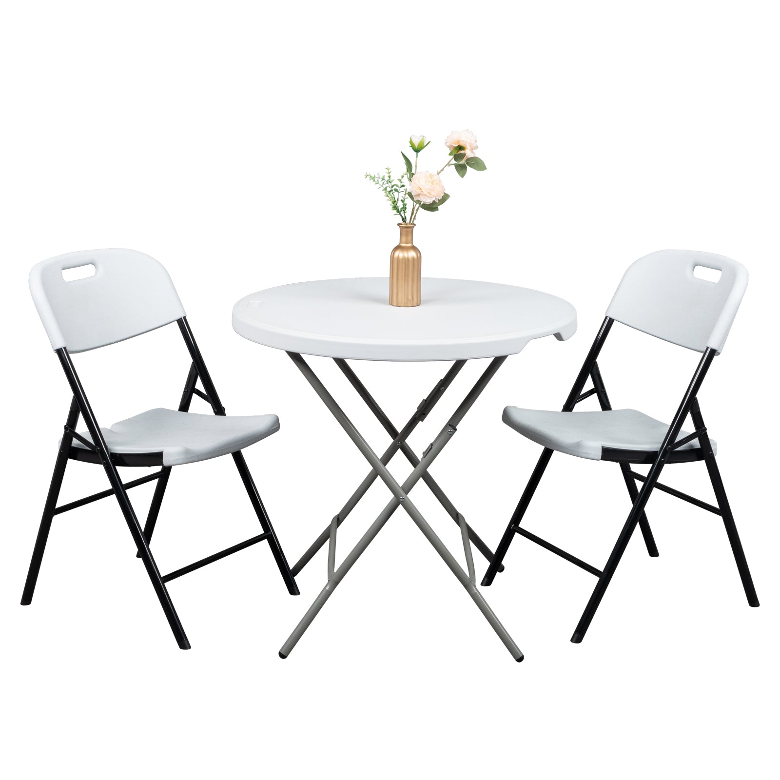 HAOYYE 6pcs Plastic Folding Chairs, Durable and Comfortable White Garden Chairs, Space-Saving Design, Ideal for Indoor and Outdoor Use, Perfect for Events, Parties, and Everyday Use, Premium Quality and Stylish Appearance