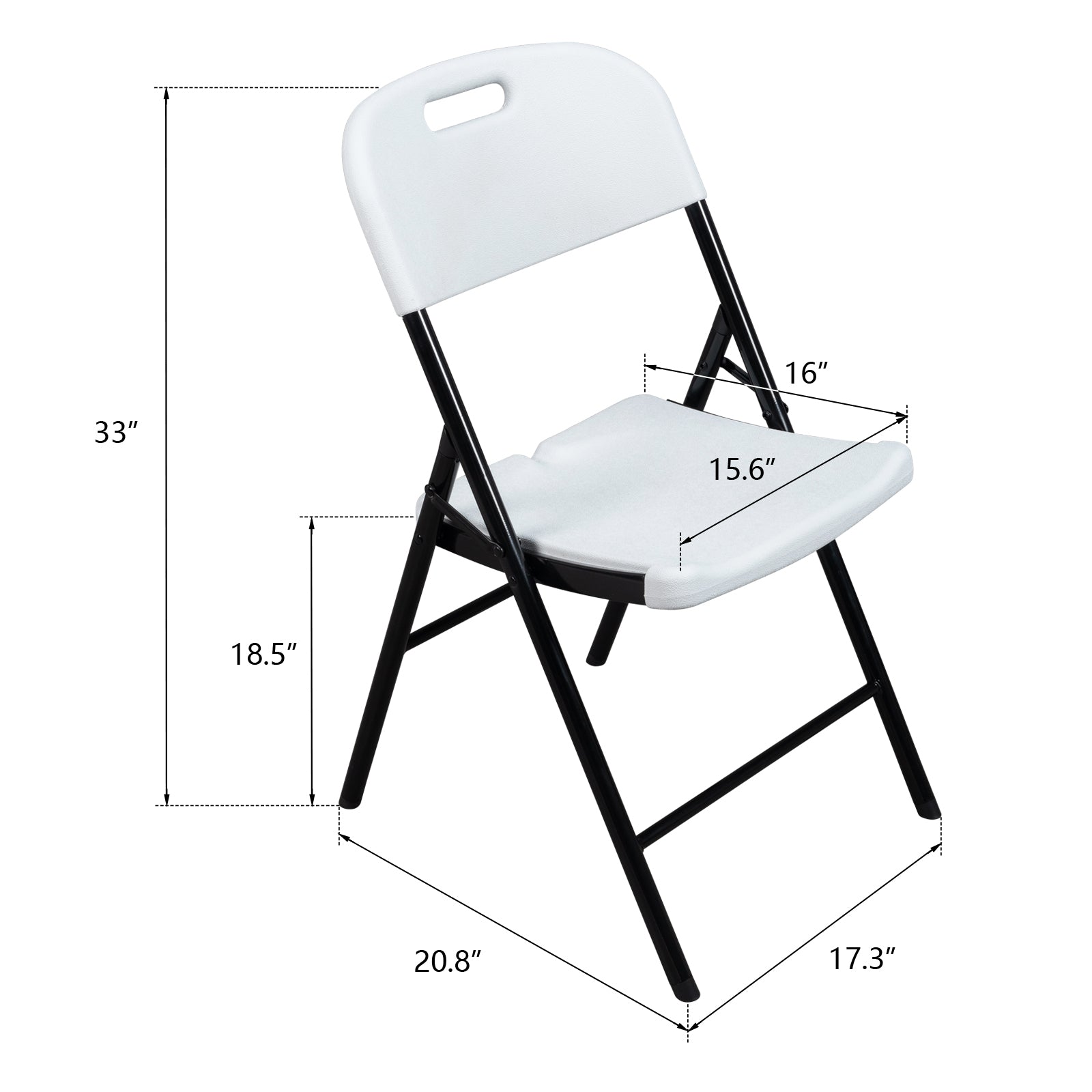 HAOYYE 6pcs Plastic Folding Chairs, Durable and Comfortable White Garden Chairs, Space-Saving Design, Ideal for Indoor and Outdoor Use, Perfect for Events, Parties, and Everyday Use, Premium Quality and Stylish Appearance