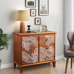 HAOYYE FCH Brown 6-Drawer Chest with MDF Veneer and Solid Wood Frame, 80x40x73cm, Bohemian Style Storage Dresser for Bedroom, Living Room, Compact and Stylish Organizer, Retro and Modern Design with Ample Storage Space