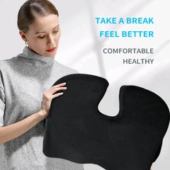 HAOYYE Memory Foam Chair Seat Cushion, Car Seat Pad Comfort Cushion, Non-slip Breathable Seat Cushion Support for Office Chair, Black Flannel Fleece, Cozy and Comfortable Home Decor Accessory
