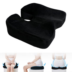 HAOYYE Memory Foam Chair Seat Cushion, Car Seat Pad Comfort Cushion, Non-slip Breathable Seat Cushion Support for Office Chair, Black Flannel Fleece, Cozy and Comfortable Home Decor Accessory