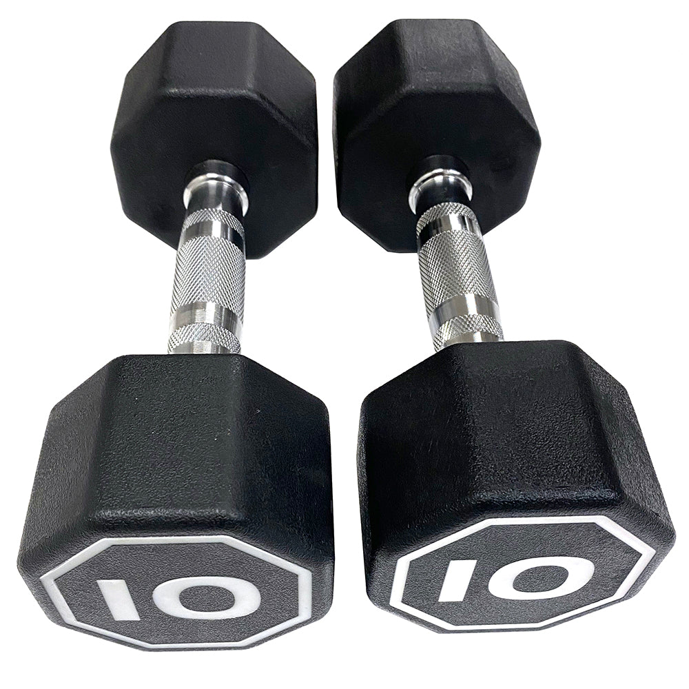 HAOYYE Premium 10 lbs Octagonal Dumbbell Set of 2 with Large Number Markings, Hard Chrome Plated Handles, Durable Non-Slip RPE Coating, Perfect for Strength Training, Push-Ups, Home Gym Workouts, and Full Body Fitness