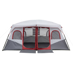 Haoyye 10-Person Family Cabin Tent, 2-Room Spacious Tent with Adjustable Ventilation, Storage Pockets, Weather Protection, Ideal for Camping and Hiking, Easy Setup, Durable and Comfortable for Group Outdoor Adventures