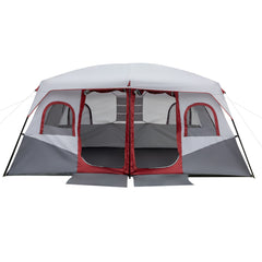 Haoyye 10-Person Family Cabin Tent, 2-Room Spacious Tent with Adjustable Ventilation, Storage Pockets, Weather Protection, Ideal for Camping and Hiking, Easy Setup, Durable and Comfortable for Group Outdoor Adventures