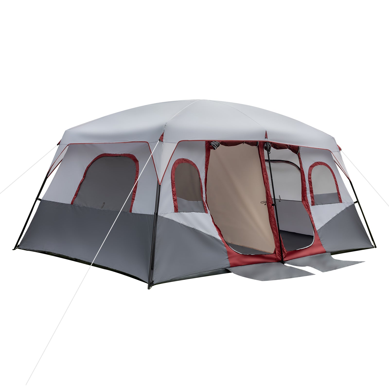 Haoyye 10-Person Family Cabin Tent, 2-Room Spacious Tent with Adjustable Ventilation, Storage Pockets, Weather Protection, Ideal for Camping and Hiking, Easy Setup, Durable and Comfortable for Group Outdoor Adventures